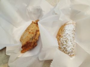 Soy chorizo empanada (left) and guava empanada (right) at Lili's Place in Bethany Beach