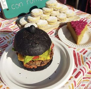 Black bean burger at Piantae  in Ensenada