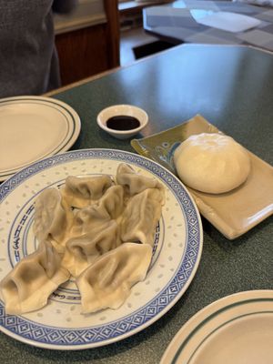 Boiled dumplings and steamed bunn  at Splendid Essence in Charlottetown