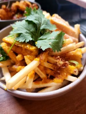 Vegan loaded fries at Chinoiserie Bar and Eatery in Auckland