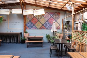 Back patio at Freekeh in San Francisco