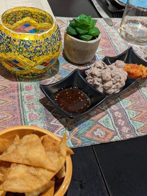 Yummy starters that come with dinner! at Freekeh in San Francisco