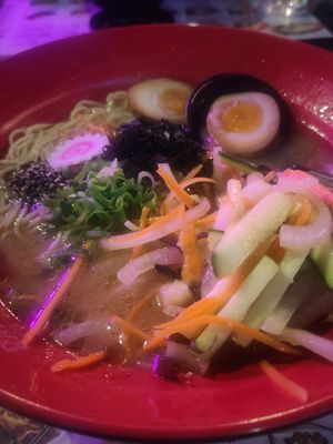 Vegetarian ramen with extra egg at Ramen Andorra in Andorra La Vella