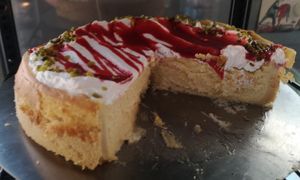 Strawberry cheesecake at Savory in Frankfurt