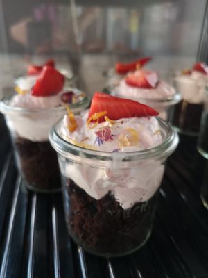 Layered choc dessert at Savory in Frankfurt