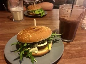 Specialty burgers and milkshakes at Savory in Frankfurt