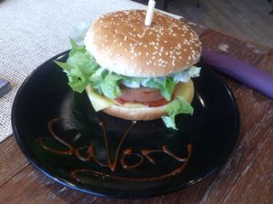 Big, Bad vegan Burger if you are out for some junk food at Savory in Frankfurt