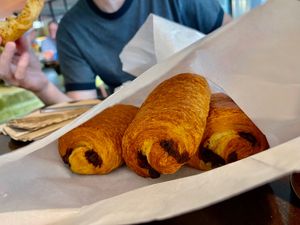 More pain au chocolat! at 123V Bakery in London
