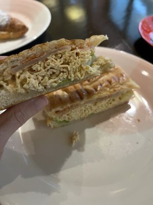 Tofu crab toastie  at 123V Bakery in London