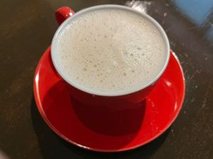 Chai latte  at 123V Bakery in London