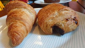 Croissant and Pain au Chocolat at 123V Bakery in London