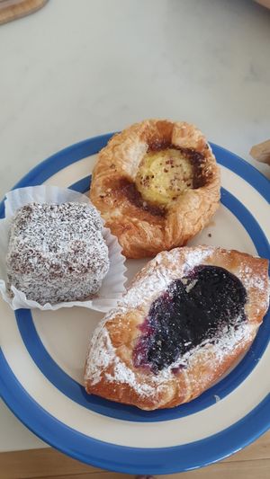 Custard and blueberry Danish, Lamington at 123V Bakery in London