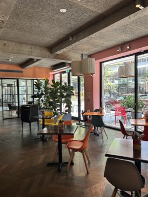 the interior  at 123V Bakery in London