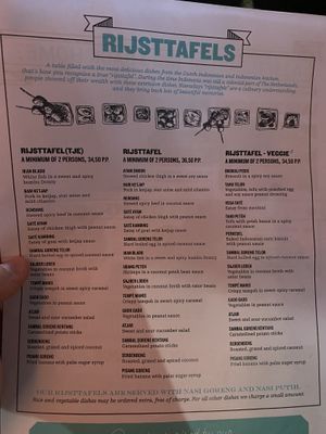 Rijsttafel Menu  at Bistrobar Indonesia - temporarily closed in Haarlem