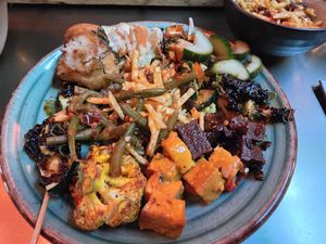 Selection of ricetable on plate at Bistrobar Indonesia - temporarily closed in Haarlem