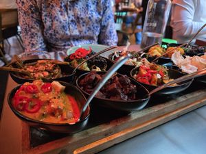 Rice table at Bistrobar Indonesia - temporarily closed in Haarlem