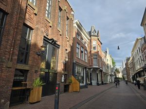 Church of Haarlem in background at Bistrobar Indonesia - temporarily closed in Haarlem