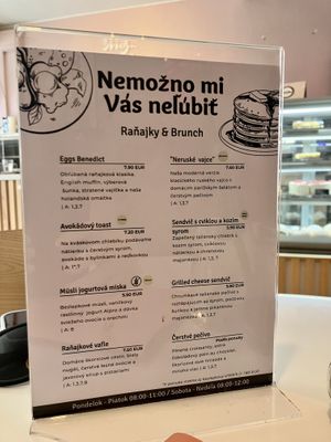 Menu  at Moja Marína in Banska Stiavnica