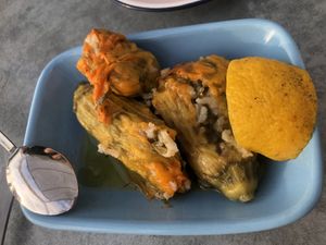 Stuffed squash blossoms  at Argos Yalı in Ayvalik