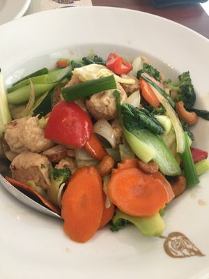 Mock chicken cashew nut at Thai Pothong in Newtown