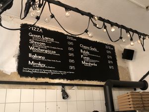 The Pizza menu.  at NOAH in Mainz
