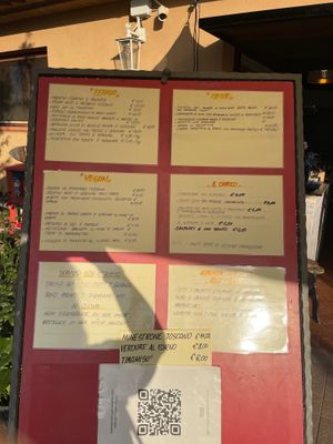 The menu at Agriristoro Alla Terra in Castagneto Carducci