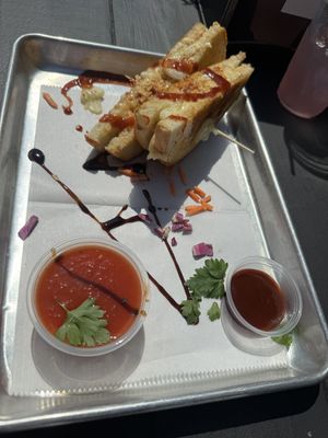 Vegan Disco w/ tomato basil soup and extra bbq  at Grilled Cheese Gallery in Provincetown