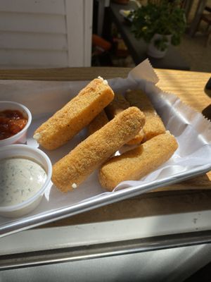 To Die For!!!!! Best Mozzarella Sticks ever!!! OMG!!!  at The Rainbow's End Cafe in Minturn