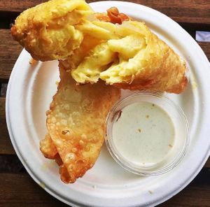 Mac n Cheese Veggrolls  at Hi Flora! in Minneapolis