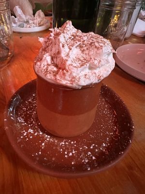 Avocado cacao mousse with whipped cream   at Hi Flora! in Minneapolis