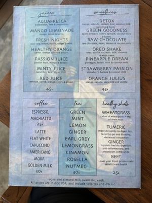 Menu  at Ithaka Warung Ubud in Gianyar