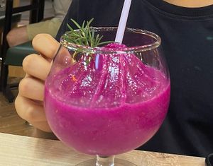 Dragonfruit smoothie (it was aweful lol)  at Salad Factory in Pattaya