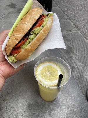 Sandwich and lemonade  at Bottega Alimentare in Riomaggiore