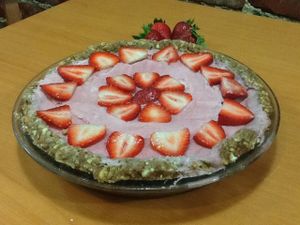 Raw vegan, gluten-free strawberry cheesecake. at Superfoods Cafe & Market in Mt Airy