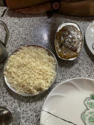 Lentils, chickpeas and kidney beans, all together at Manhar in Mathura