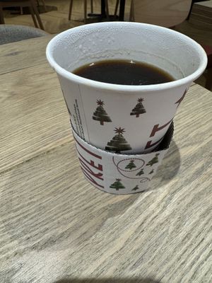 Christian cup coffee   at EDI - Prêt A Manger in Edinburgh