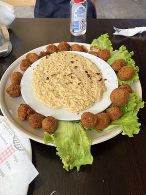 hummus and falafel  at Papu Gyros in Ksamil
