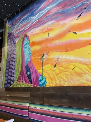 Beautiful murals and decor  at Zentli in Evanston