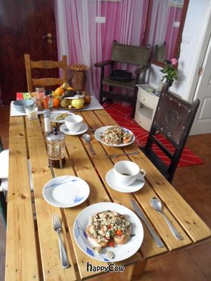 Scrambled tofu on toast. Delish at Veganbnb Travel - Spain in Malaga