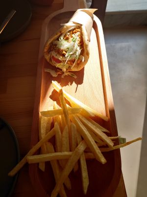 Pita gyros  at T Veg  in Rhodes