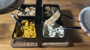 Greek dips  at T Veg  in Rhodes