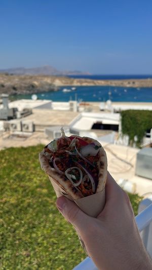 Sun, sea and vegan gyros!   at T Veg  in Rhodes