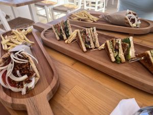 Pita gyros and club sandwich   at T Veg  in Rhodes