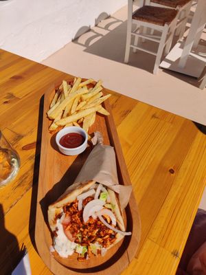 Pita gyros at T Veg  in Rhodes