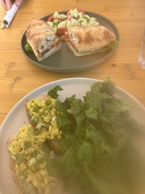 Vuna sandwich & vegan egg and avocado on toast    at T Veg  in Rhodes