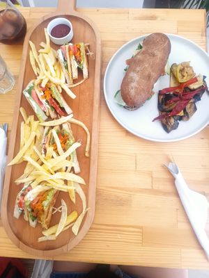 Amazing food! The club sandwich especially was explosion of flavour at T Veg  in Rhodes