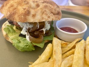 Burger 🍔   at T Veg  in Rhodes