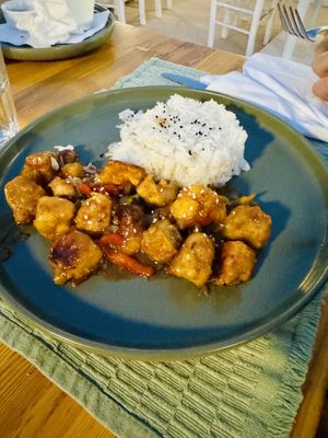 Sweet chili tofu   at T Veg  in Rhodes
