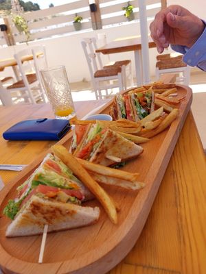 Amazing club sandwich...delicious at T Veg  in Rhodes
