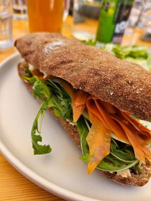 Fake salmon sub at T Veg  in Rhodes